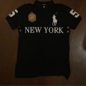 Polo by Ralph Lauren Men's Navy Polo Shirt with New York Design